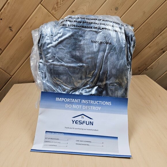 REPLACEMENT BLANKET ONLY! Qieryun Heated Throw Blanket 50"x62" Gray READ! - Picture 7 of 7